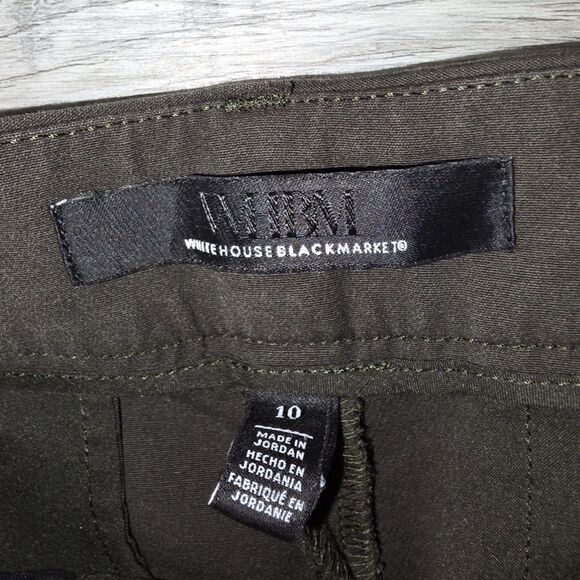 White House Black Market Elle Slim Olive Dress Pants Size 10 - Picture 5 of 9